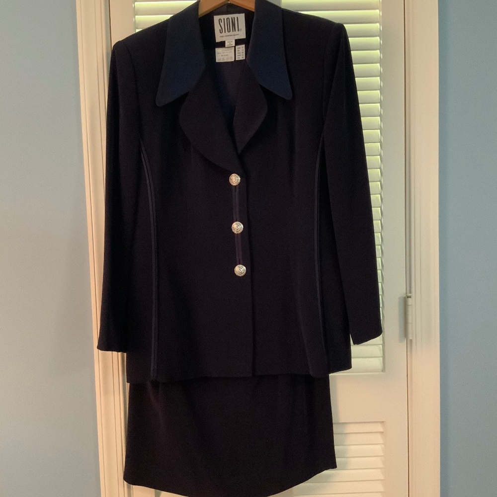 Navy blue cocktail suit